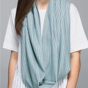 lululemon Vinyasa Convertible Striped Seafoam Green and Grey Scarf